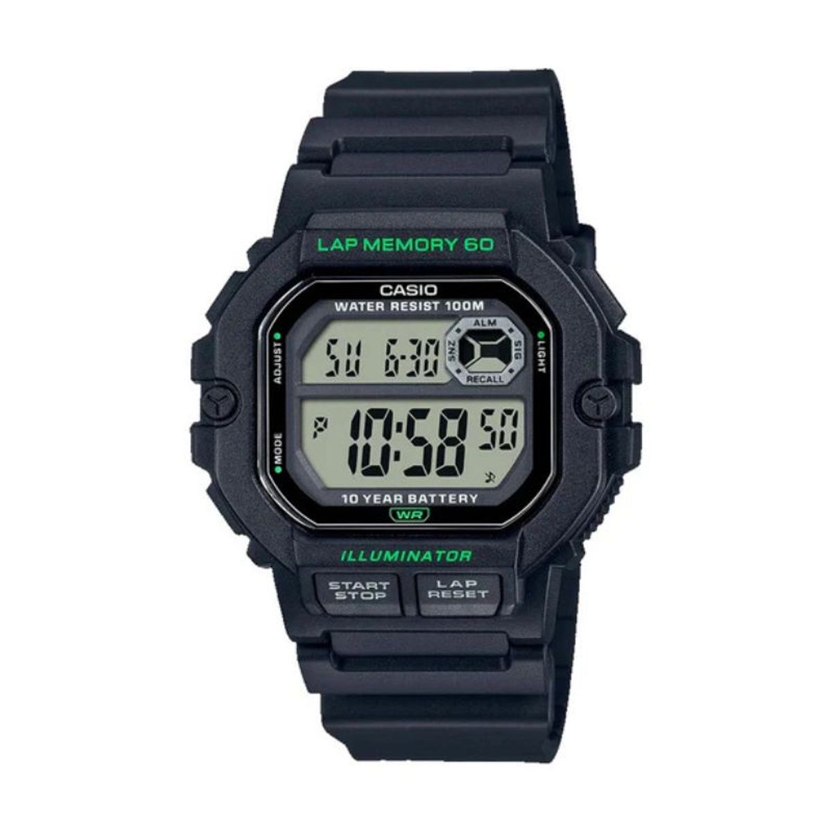 CASIO - Reloj Casio Hombre Vintage WS-1400H-1AVDF Lap Memory 60