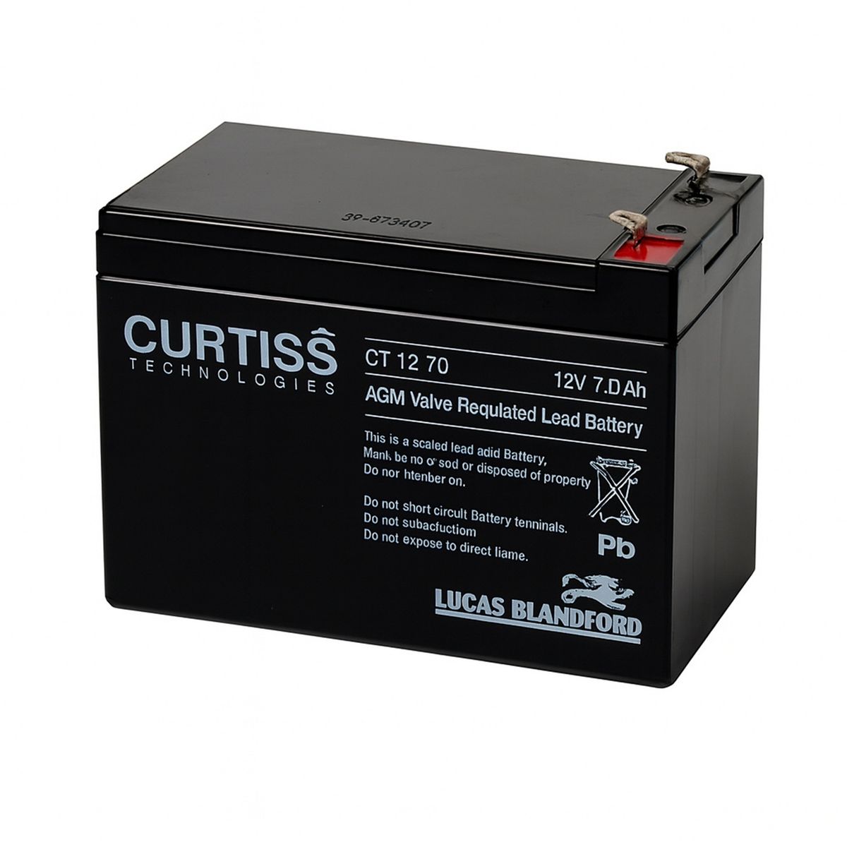 GENERICO - Batería Curtiss CT1270 12V 7A AGM ciclo profundo