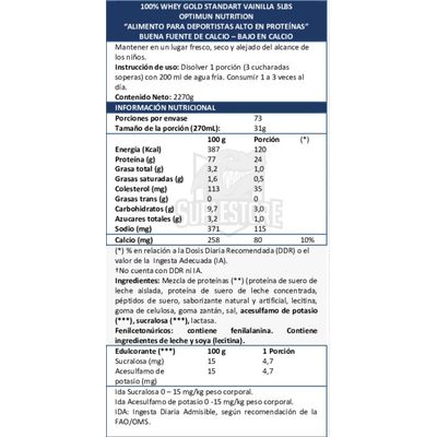 Imagen 2 del producto Proteina ON Whey Gold Standard 100% Whey 5lb Chocolate