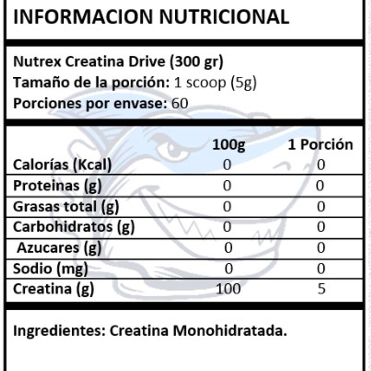 NUTREX RESEARCH - Creatina Drive Monohidratada 300Gr - 60 Serv