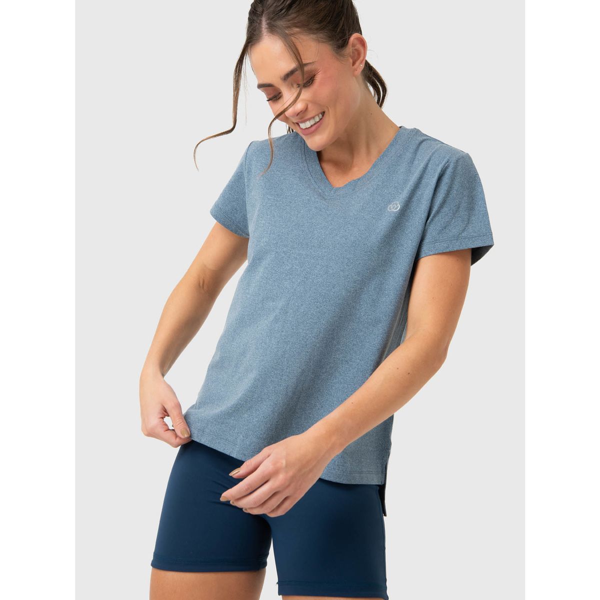 BSOUL - Polera Mujer V-Neck Azul BSOUL