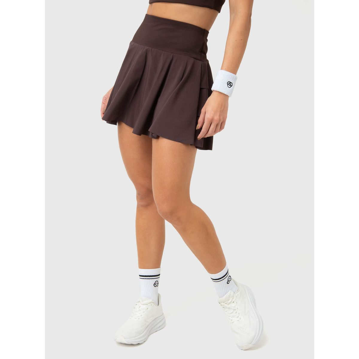 BSOUL - Falda Mujer Woven Pleated Café BSOUL