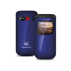 TECNOLAB - Telefono Celular Adulto Mayor 4G Tipo Almeja azul