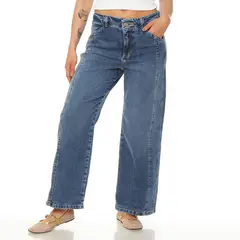 WADOS - JEANS CROP WIDE TIRO ALTO PRETINA INTERNA 1 BOTON