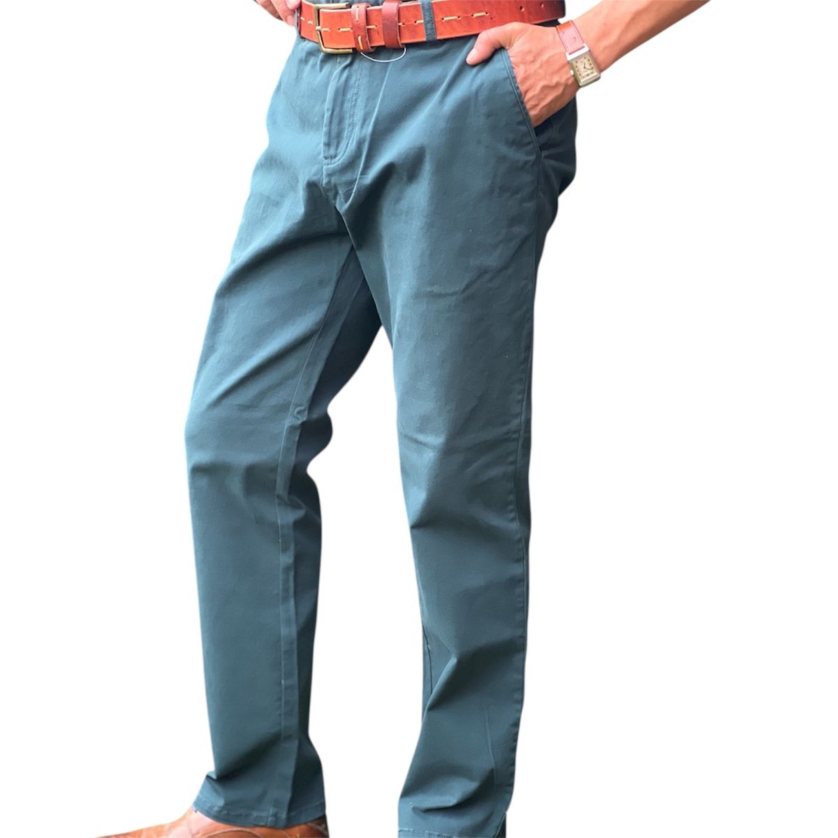 CORRALERO SASTRERIA - Pantalón Hombre Gabardina Casual -tailored Fit