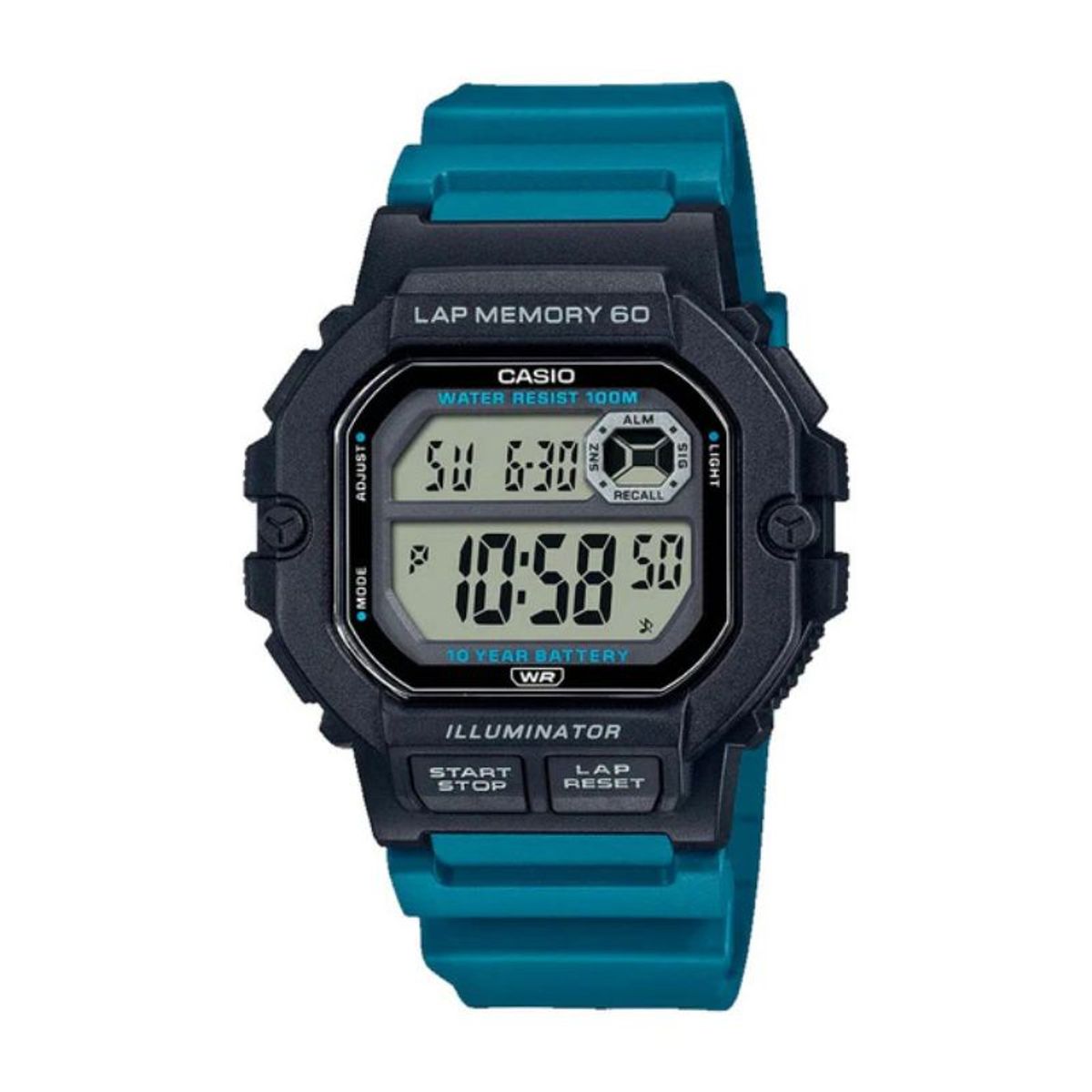 CASIO - Reloj Casio Vintage WS-1400H-3AVDF Lap Memory 60