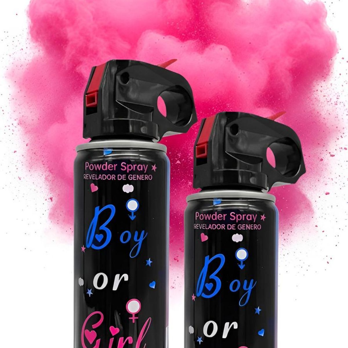 PASTELERIUSCL - Set 2 Extintor Humo Revelación De Genero Cañón Spray Color extintor revelación genero PASTELERIUSCL