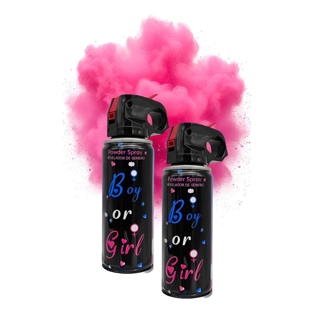 PASTELERIUSCL - Set 2 Extintor Humo Revelación De Genero Cañón Spray Color extintor revelación genero PASTELERIUSCL