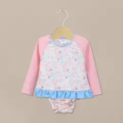 OPALINE - Traje de baño 2 piezas rosado de niña