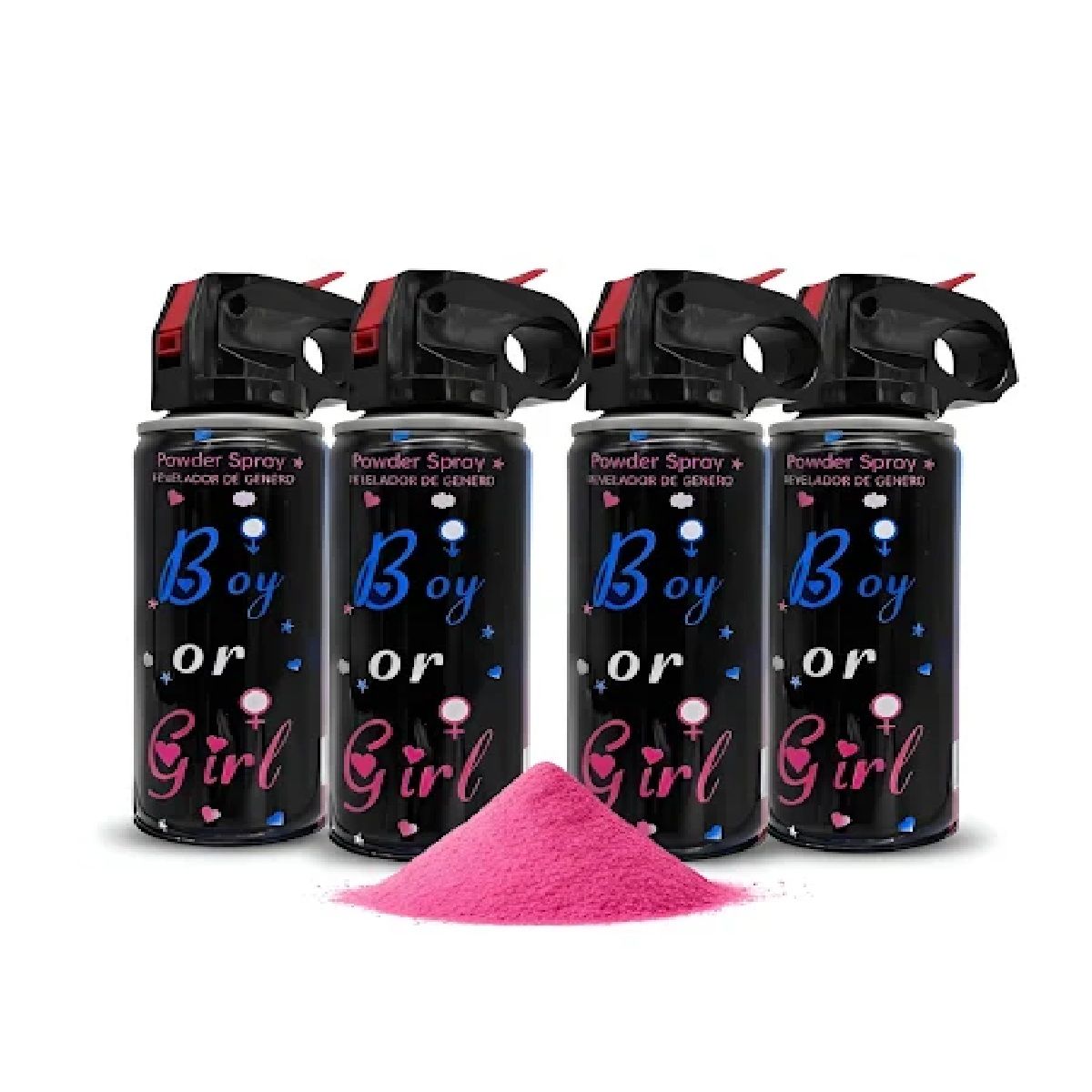 PASTELERIUSCL - Set 4 Extintor Humo Revelación De Genero Cañón Spray Color extintor revelación genero PASTELERIUSCL