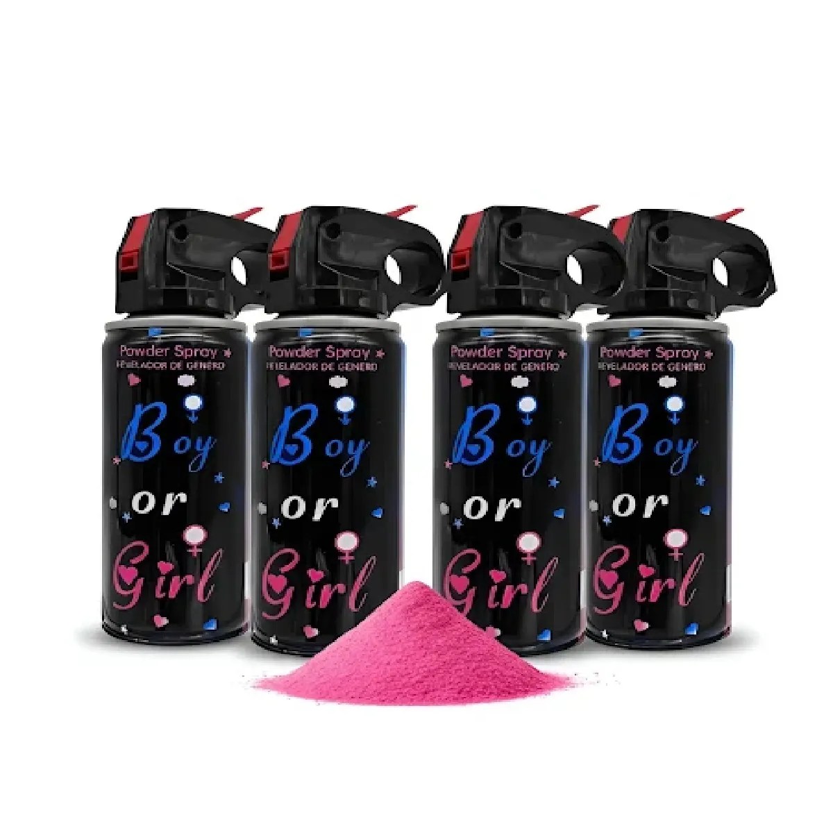 PASTELERIUSCL - Set 4 Extintor Humo Revelación De Genero Cañón Spray Color extintor revelación genero PASTELERIUSCL