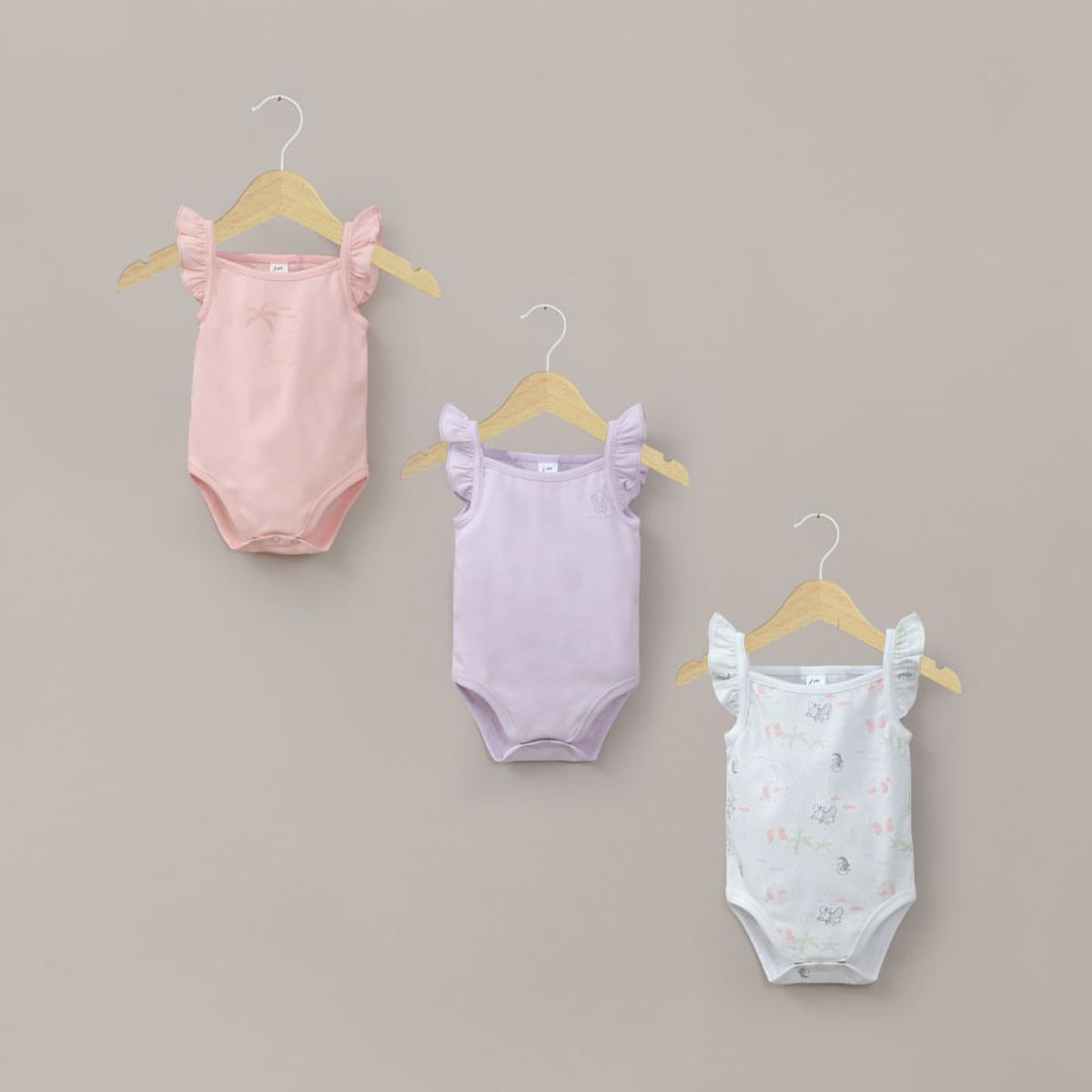 OPALINE - Tripack bodies tirantes disney de bebé niña