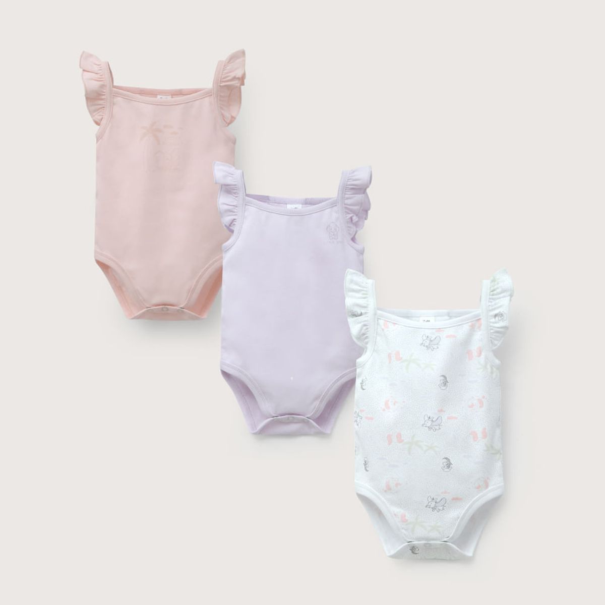 OPALINE - Tripack bodies tirantes disney de bebé niña