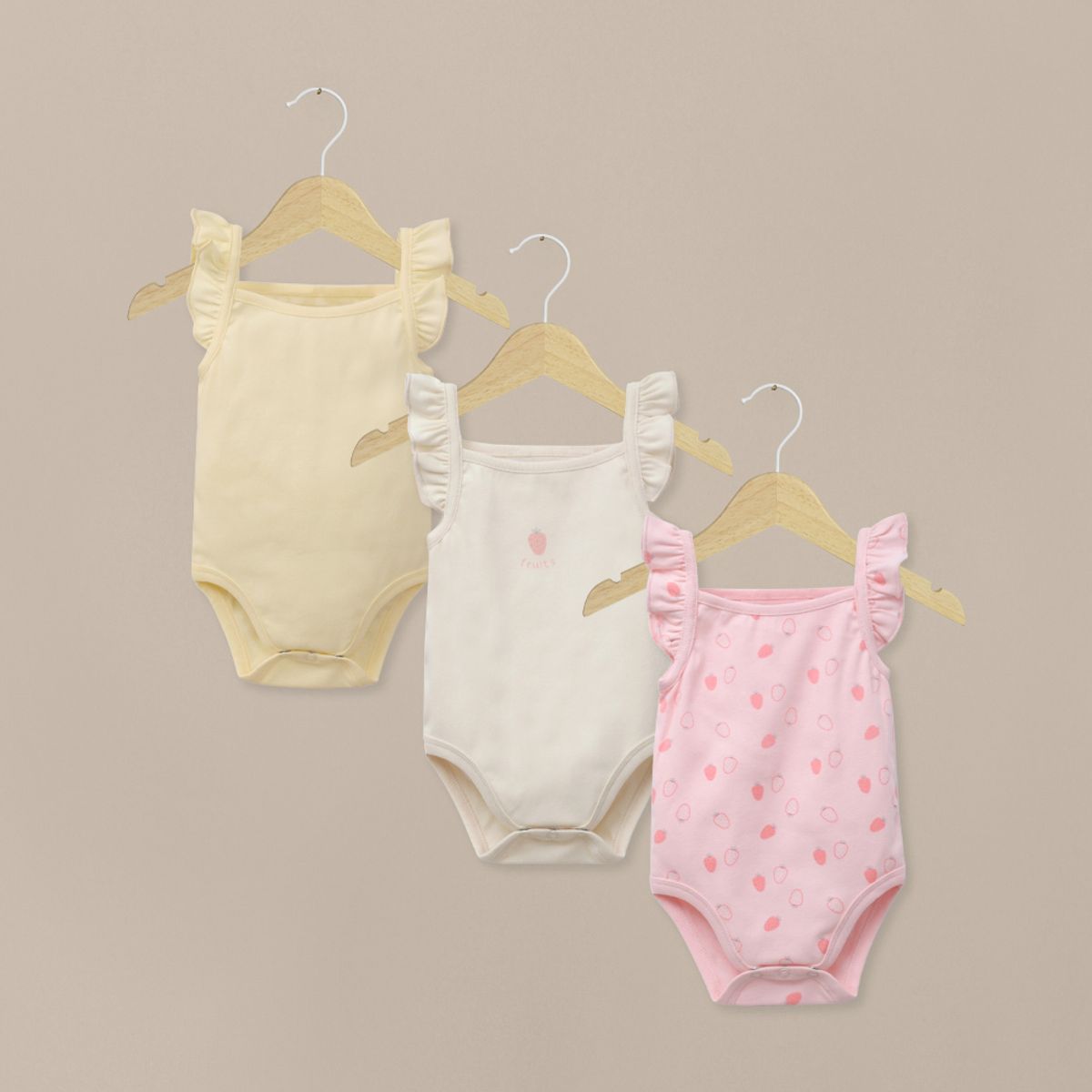 OPALINE - Tripack bodies tirantes de bebé niña