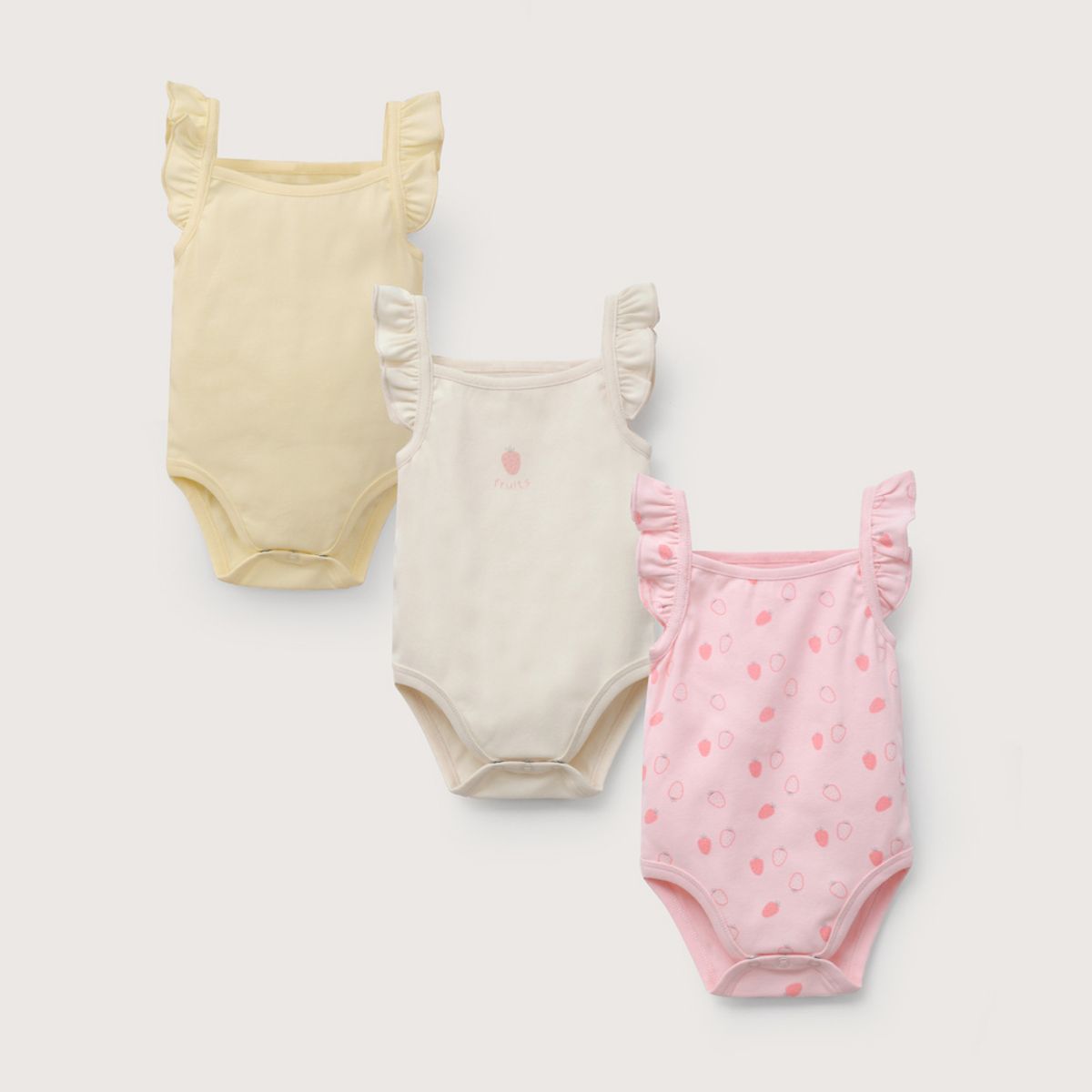 OPALINE - Tripack bodies tirantes de bebé niña