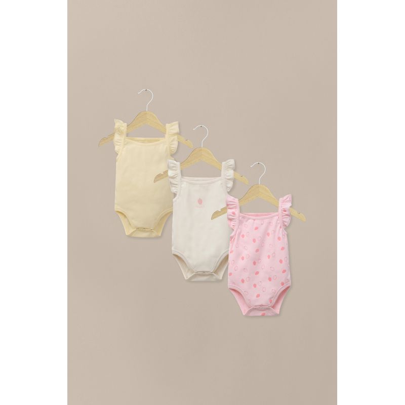 OPALINE - Tripack bodies tirantes de bebé niña
