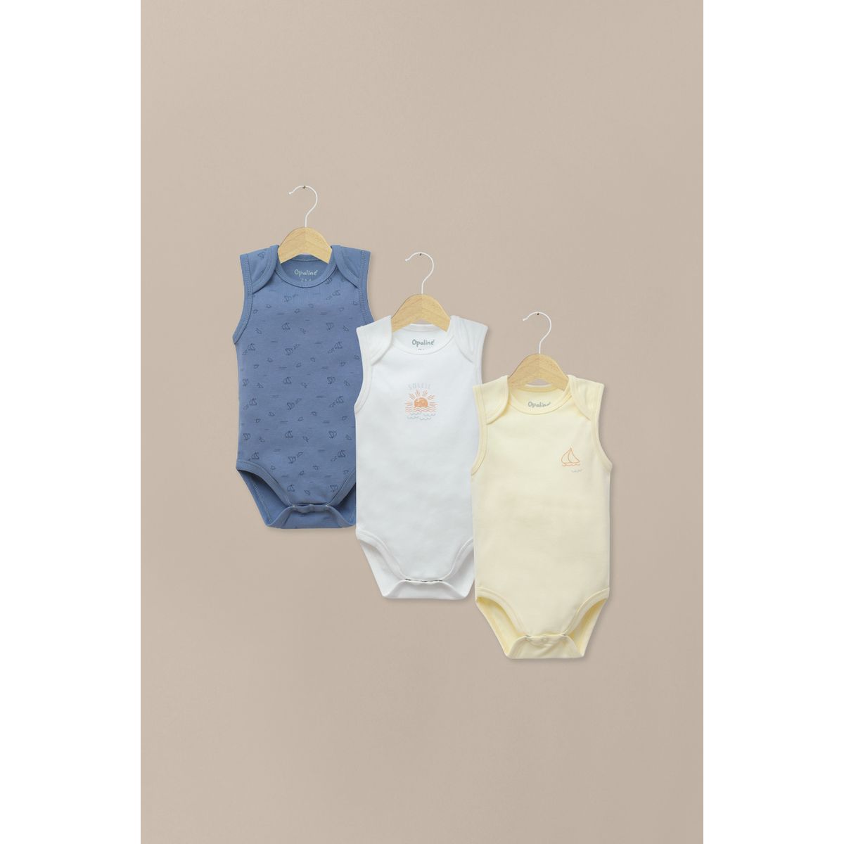OPALINE - Tripack bodies sin mangas de bebé niño