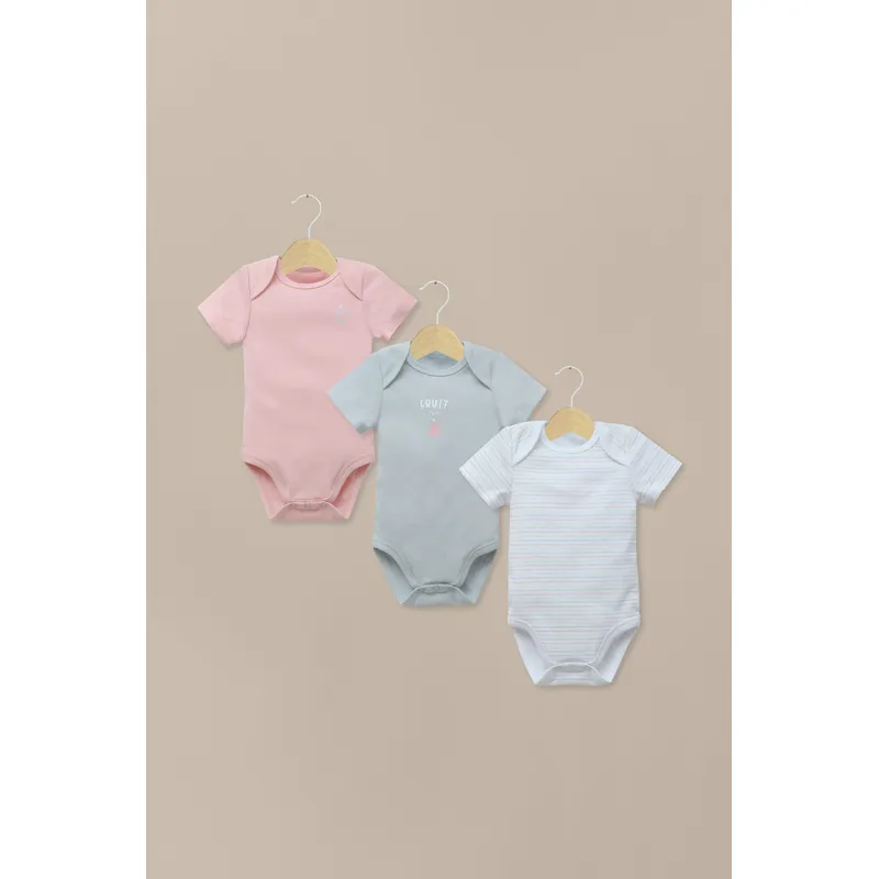 OPALINE - Tripack bodies manga corta de bebé niña