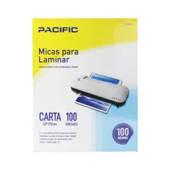 PACIFIC COLOR - LAMINAS TERMOLAMINADORA PACIFIC FORMATO CARTA/100MIC 100 UN.