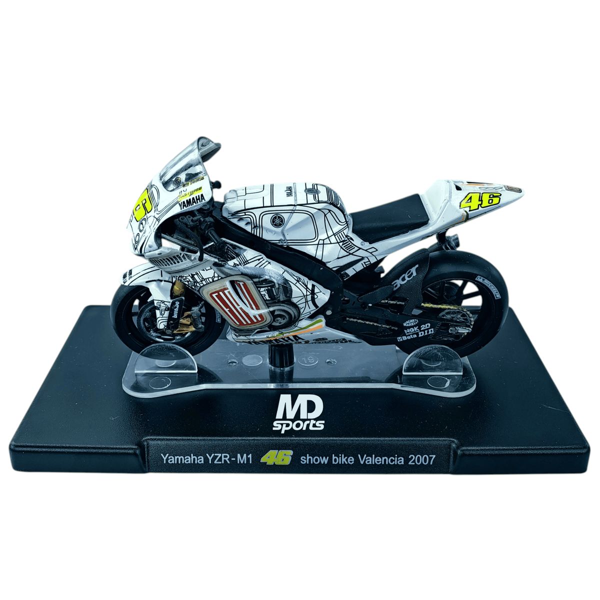 YAMAHA - Moto GP Yamaha YZR-M1 2007 Valencia #46 Valentino Rossi 1:18