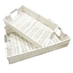 BRIC - Bandejas Decorativas Para Servir Set De 2 Blanco