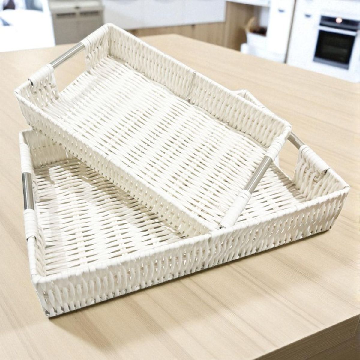 BRIC - Bandejas Decorativas Para Servir Set De 2 Blanco