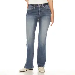 WADOS - JEANS RECTO TIRO ALTO PRETINA BASICA 1 BOTON