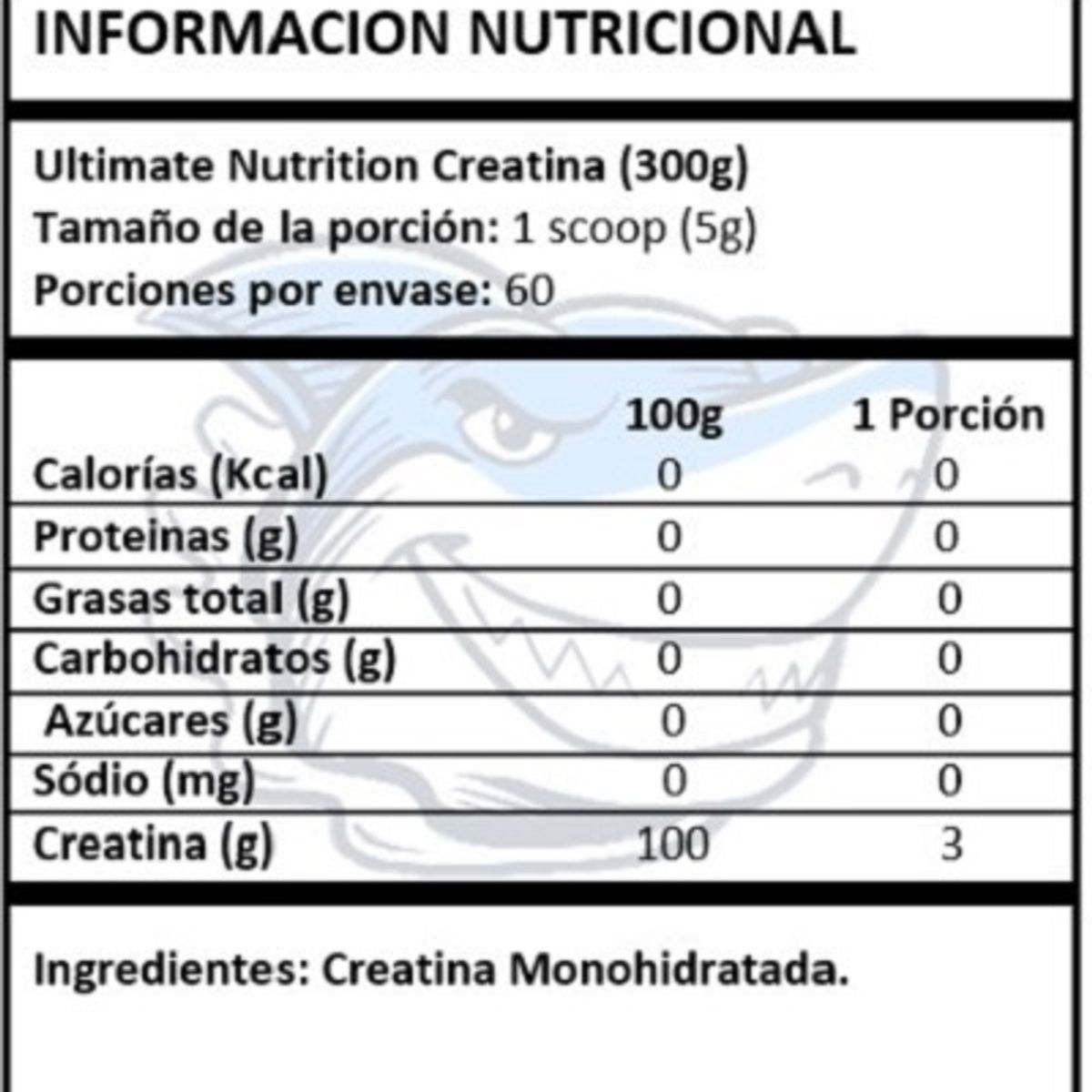 ULTIMATE NUTRITION - Creatina Monohidrata UL 300 Grs