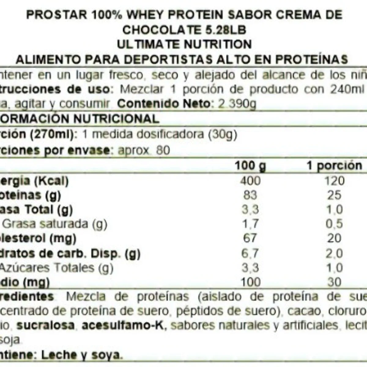 ULTIMATE NUTRITION - Proteína ProStar Whey 5 lbs Chocolate
