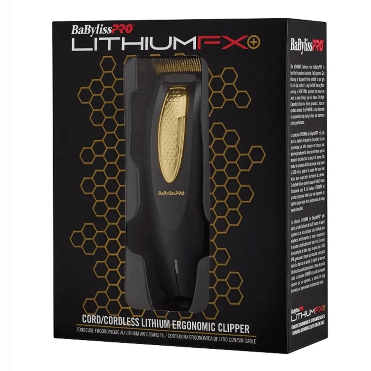 BABYLISS PRO - Maquina Cortadora Clipper FX673 Lithium Gold Black
