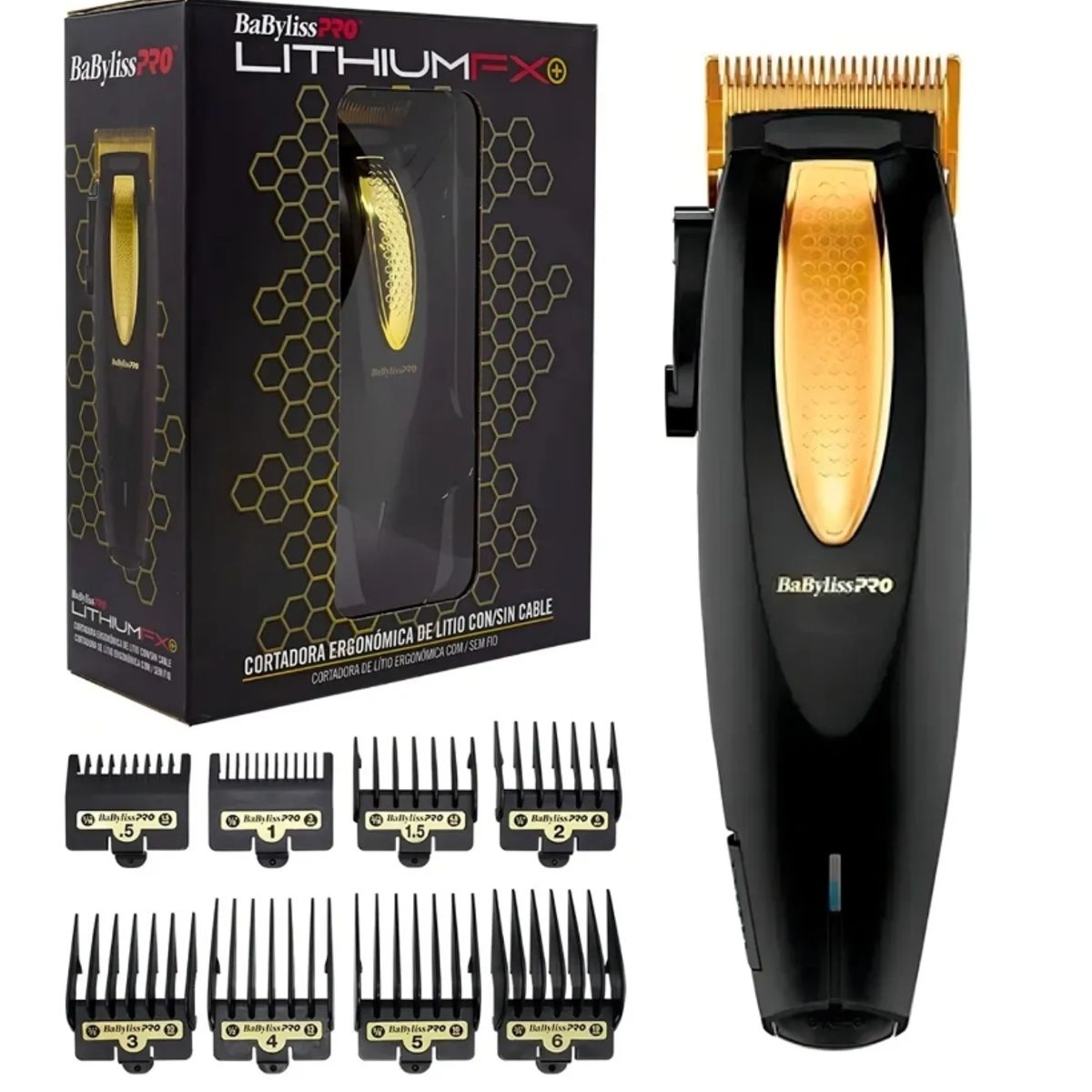 BABYLISS PRO - Maquina Cortadora Clipper FX673 Lithium Gold Black