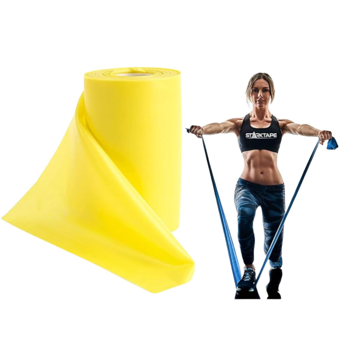 COSMETICAVAL - Banda Elástica Ejercicio Resistencia Amarillo Rollo 45mt