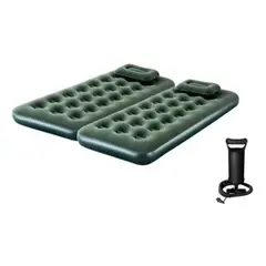 GENERICO - Set 2 Colchón inflable Klimber 14719 color verde hasta 227kg de 76cm x 185cm x 22cm