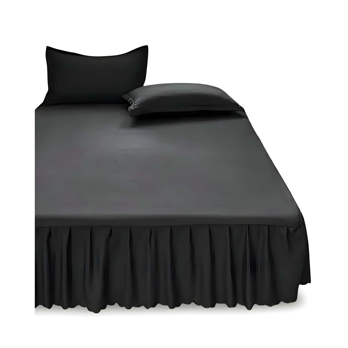 GENERICO - FALDÓN DE CAMA CON VOLADO PROTECTOR DE BASE DE CAMA 2 PLAZAS 150X200 CM 04.