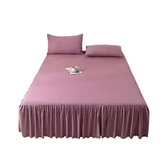GENERICO - FALDÓN DE CAMA CON VOLADO PROTECTOR DE BASE DE CAMA KING 180X200 CM 03.