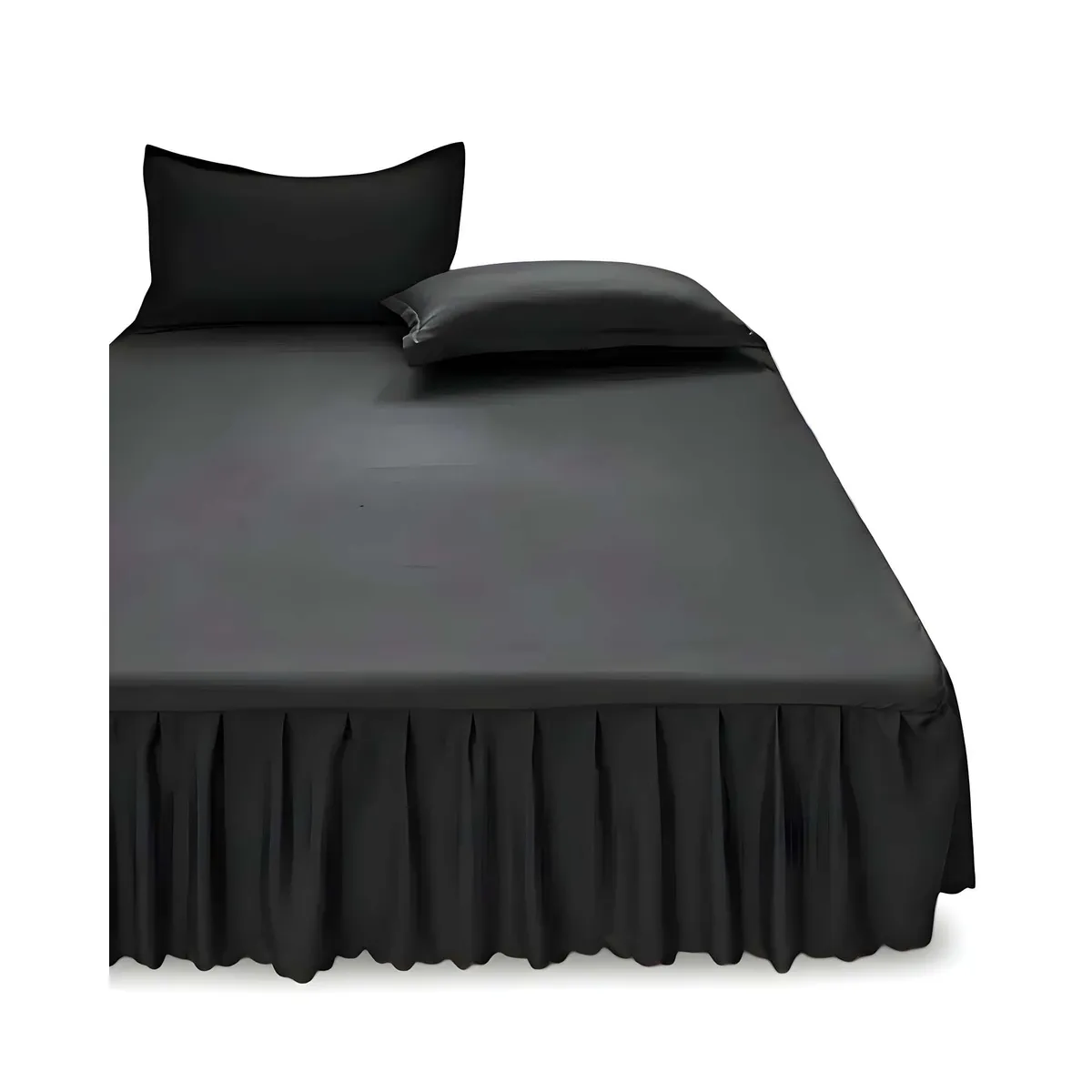 GENERICO - FALDÓN DE CAMA CON VOLADO PROTECTOR DE BASE DE CAMA PLAZA Y MEDIA 04