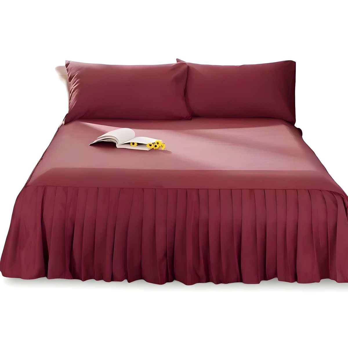 GENERICO - FALDÓN DE CAMA CON VOLADO PROTECTOR DE BASE DE CAMA 2 PLAZAS 02