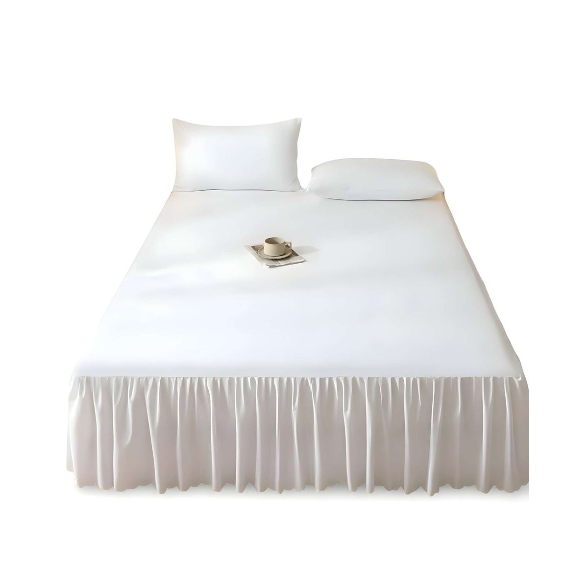 GENERICO - FALDÓN DE CAMA CON VOLADO PROTECTOR DE BASE DE CAMA 2 PLAZAS 05