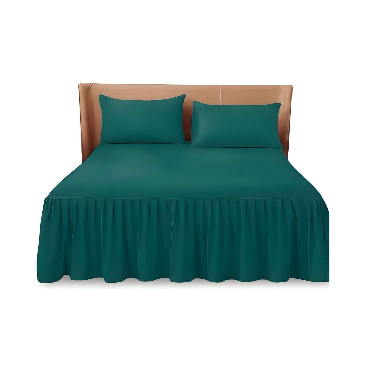 GENERICO - FALDÓN DE CAMA CON VOLADO PROTECTOR DE BASE DE CAMA 2 PLAZAS 07