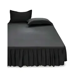 GENERICO - FALDÓN DE CAMA CON VOLADO PROTECTOR DE BASE DE CAMA KING 04