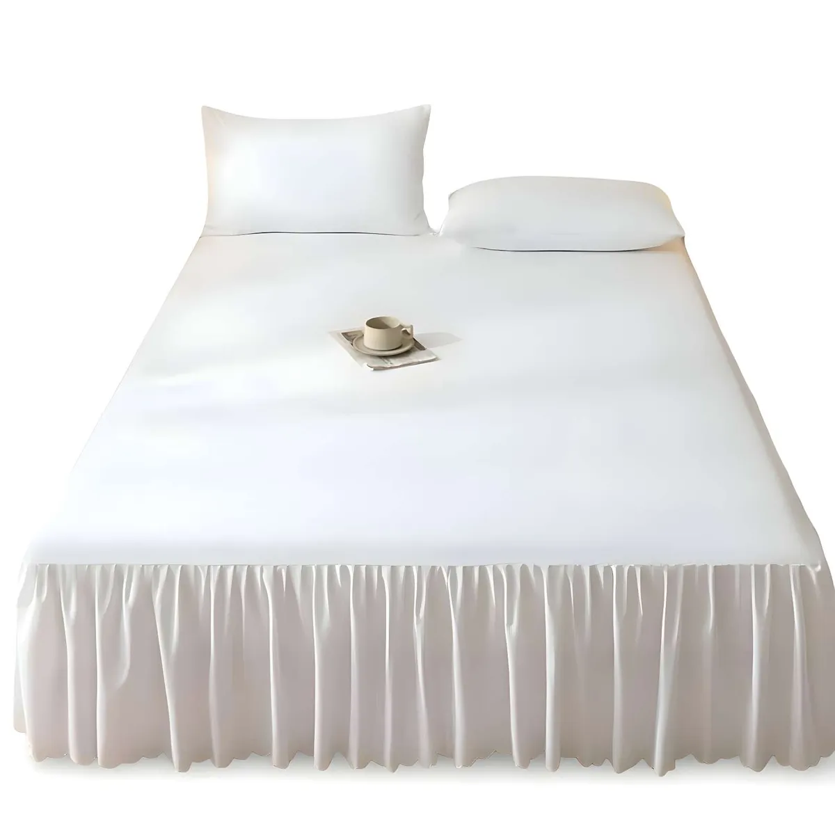 GENERICO - FALDÓN DE CAMA CON VOLADO PROTECTOR DE BASE DE CAMA KING 05