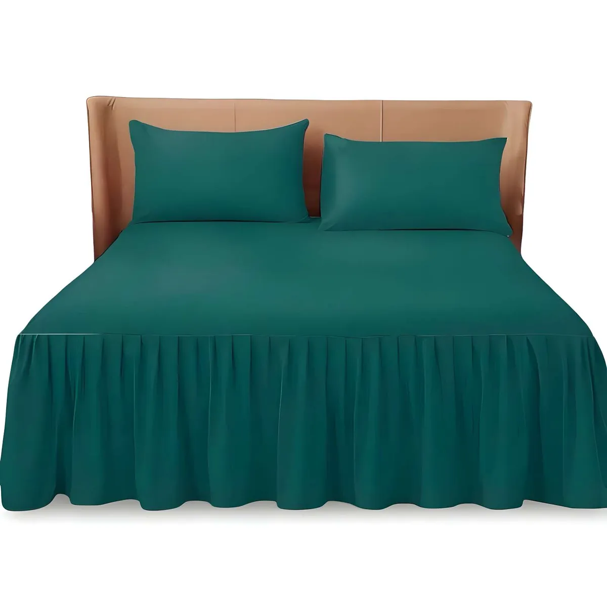 GENERICO - FALDON CON VOLADO PROTECTOR DE BASE DE CAMA KING 180X200 CM 07