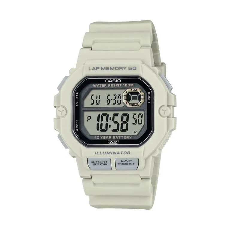 Reloj Vintage WS-1400H-8AV Lap Memory 60 Blanco TALLA UNICA
