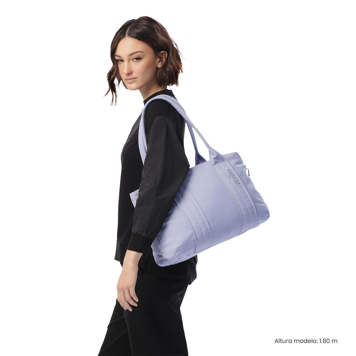 TOTTO - Cartera Tote Bag Grande Mujer Sicilia Porta Notebook 16 Morado Totto