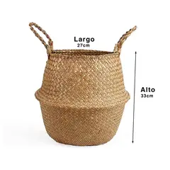 GENERICO - Macetero Cesto Canasto Tejido Mimbre