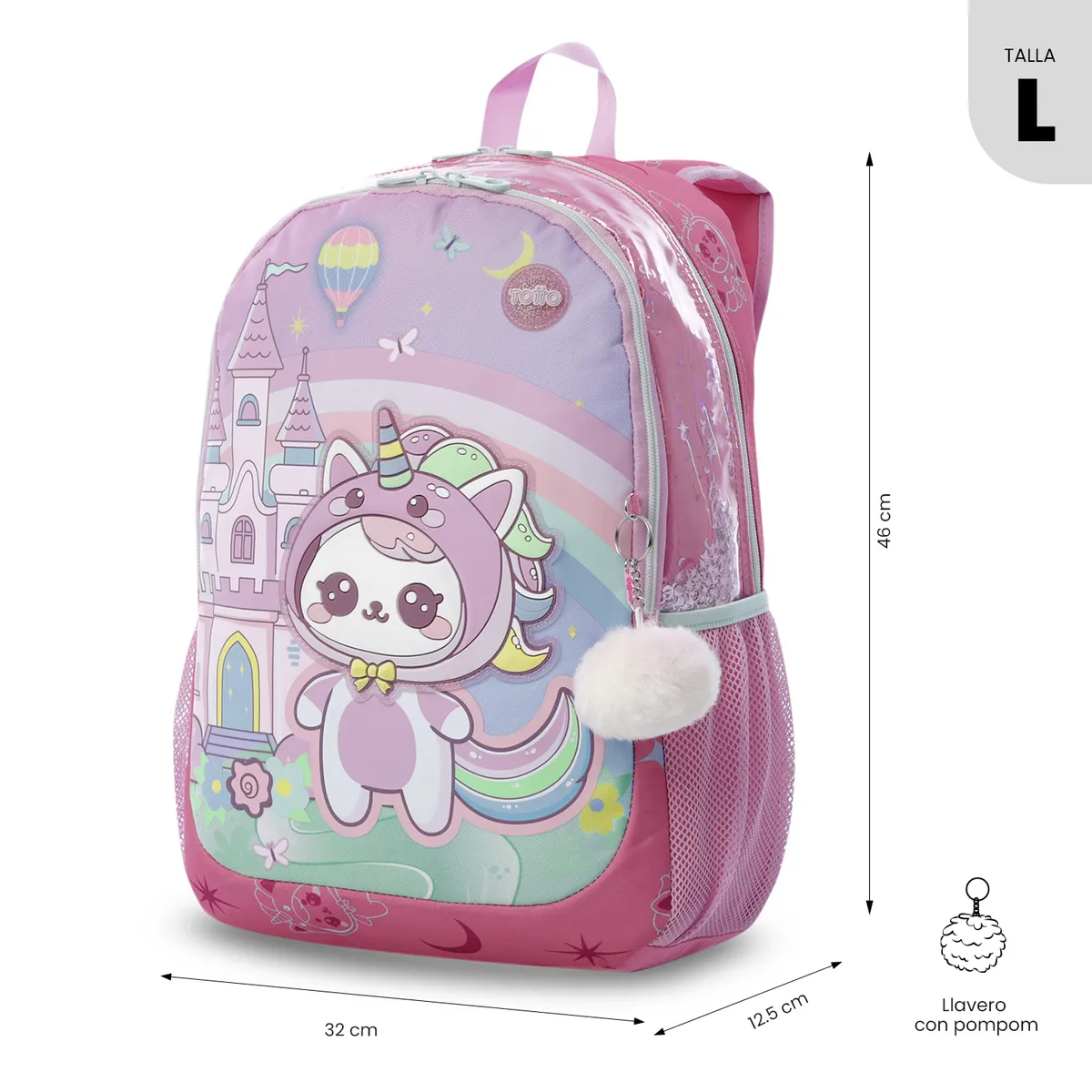 TOTTO - Mochila Niña Magic Spark Grande Rosada Totto