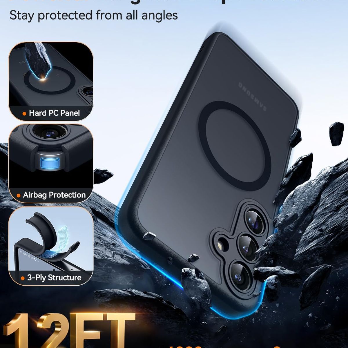 GENERICO - CARCASA PARA GALAXY A37  A36 MAGNETICA TRANSLUCIDA MATE