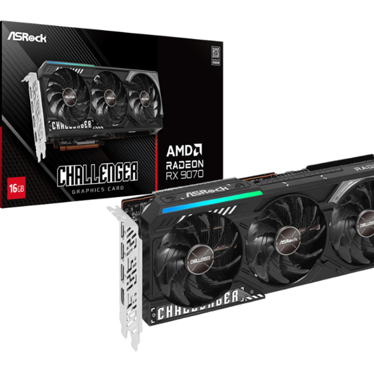 ASROCK - Tarjeta de Video - Asrock  Challenger AMD Radeon 9070 16GB