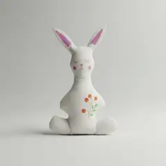HAOKIDS - Conejo de apego peluche pintado en 100% algodón relleno antialérgico Montessori 32 cm