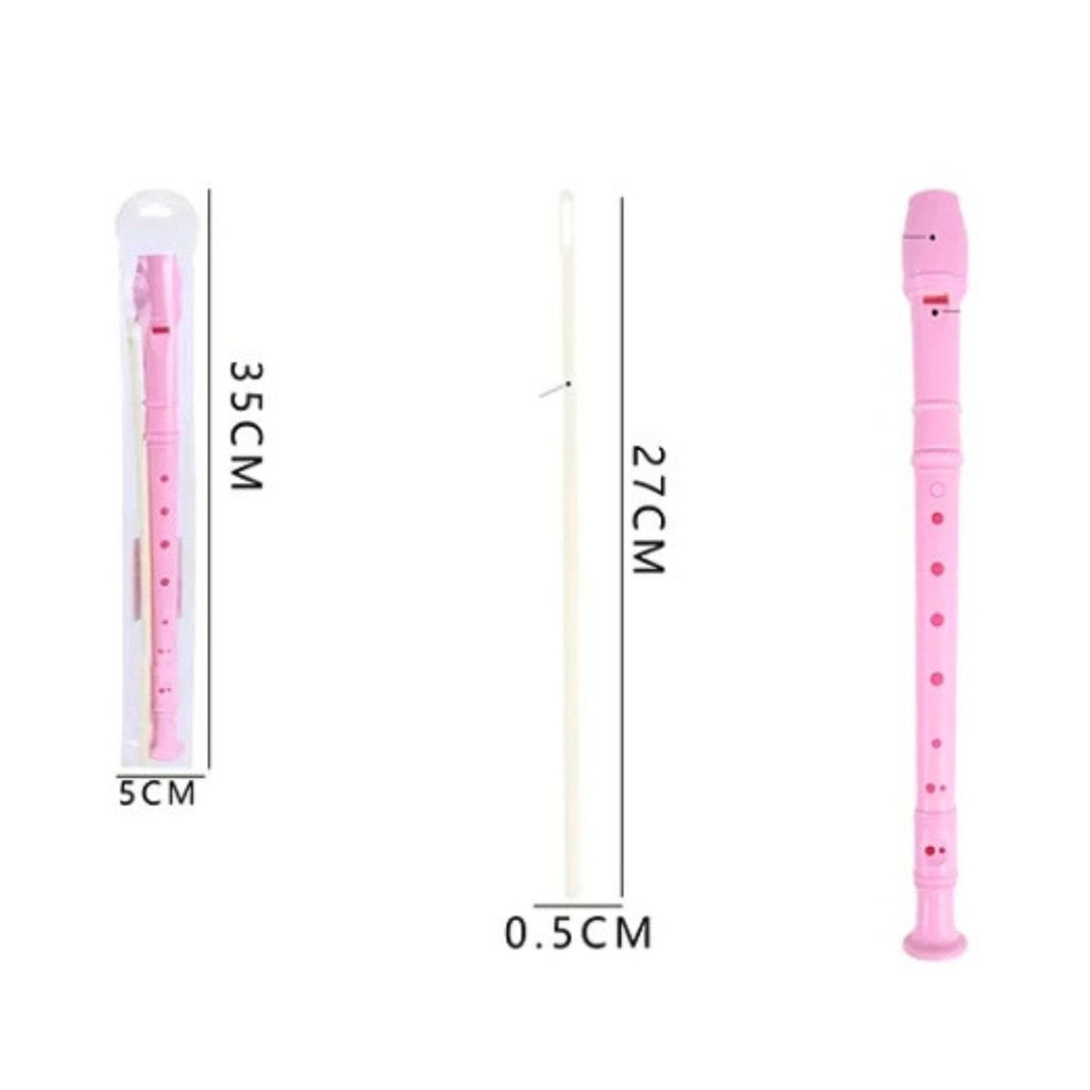 MOTARRO - Flauta Dulce 27 Cm Rosa Claro
